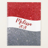 Persoonlijke twee-tint glitters planner (Voorkant)