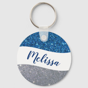 Persoonlijke twee-tint glitters sleutelhanger