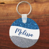 Persoonlijke twee-tint glitters sleutelhanger (Voorkant)