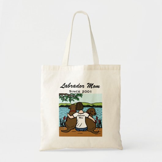 Persoonlijke tweekleppige labradors en mam tote bag (Voorkant)