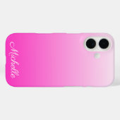 Persoonlijke tweekleurige verloop ombre hete roze Case-Mate iPhone case (Achterkant (horizontaal))