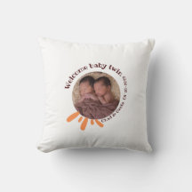 Persoonlijke tweeling baby foto kussen |