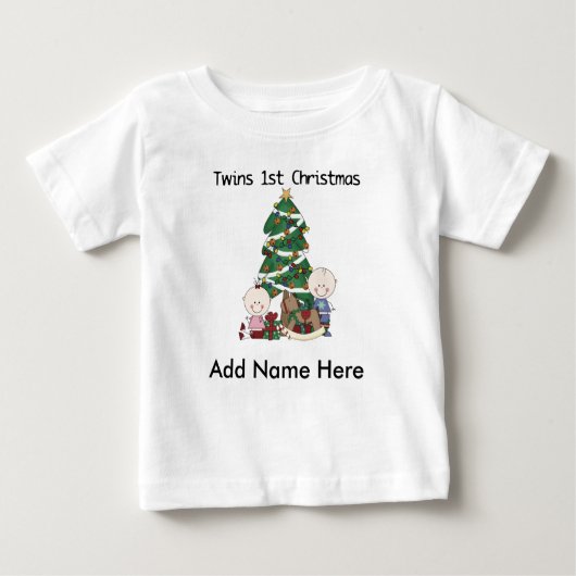 Persoonlijke tweelingen 1e kerstshirt (Voorkant)