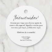 Persoonlijke tweetalige welkomstboeketkaartjes bedankjes labels (Achterkant)