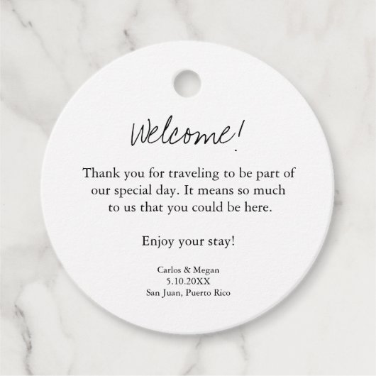 Persoonlijke tweetalige welkomstboeketkaartjes bedankjes labels (Voorkant)