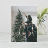 Persoonlijke tweezijdige kerstfoto van het gezin feestdagenkaart (Staand voorkant)