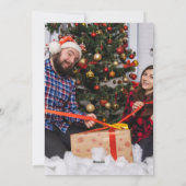 Persoonlijke tweezijdige kerstfoto van het gezin feestdagenkaart (Achterkant)