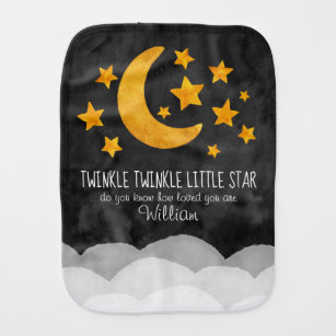 Persoonlijke Twinkle Little Star Moon & Stars Monddoekje