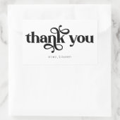 Persoonlijke typografie bedankt rechthoekige sticker (Tas)