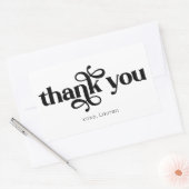 Persoonlijke typografie bedankt rechthoekige sticker (Envelop)