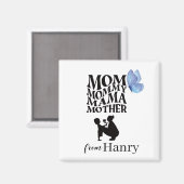 Persoonlijke typografie magneet voor mama (Voorkant / Achterkant)