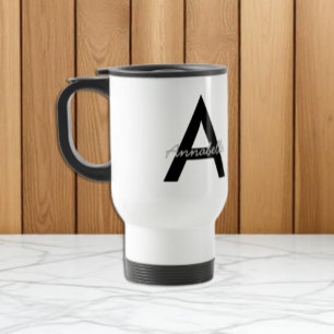 Persoonlijke typografie monogram reisbeker