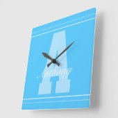 Persoonlijke typografie naamklok vierkante klok (Hoek)