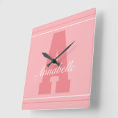 Persoonlijke typografie naamklok vierkante klok (Hoek)