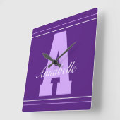 Persoonlijke typografie naamklok vierkante klok (Hoek)