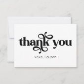 Persoonlijke typografie plat bedankje bedankkaart (Voorkant)