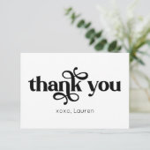 Persoonlijke typografie plat bedankt (Staand voorkant)