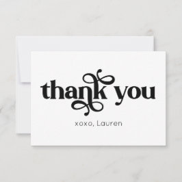 Persoonlijke typografie platte bedankkaart