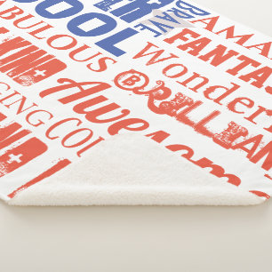 Persoonlijke typografie Subway-kunst VS-vlag Sherpa Deken