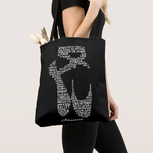 Persoonlijke typografie voor ballet schoenen tote bag