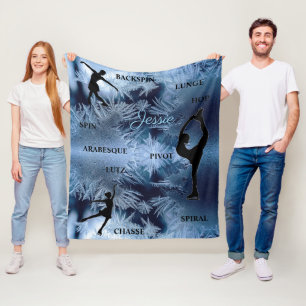 Persoonlijke typografie voor kunstschaatsen fleece deken