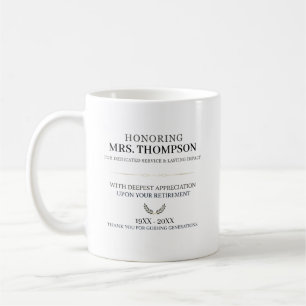 Persoonlijke typografie voor lerarenpensioen koffiemok