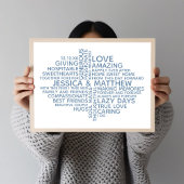Persoonlijke typografie woordwolk voor koppels poster