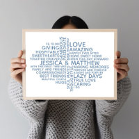 Persoonlijke typografie woordwolk voor koppels