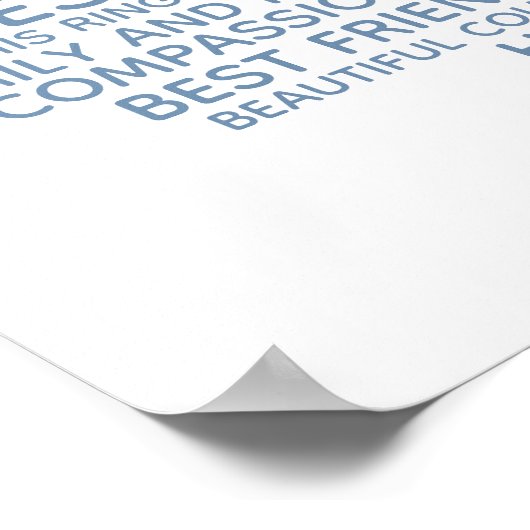 Persoonlijke typografie woordwolk voor koppels poster (Hoek)