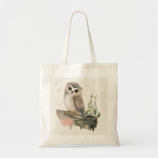 Persoonlijke Uil Boekentas Tote Bag (Voorkant)