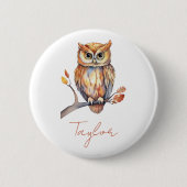 Persoonlijke Uil Ronde Button 5,7 Cm (Voorkant)