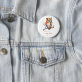 Persoonlijke Uil Ronde Button 5,7 Cm (In situ)