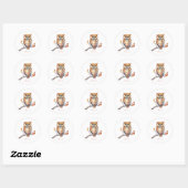 Persoonlijke Uil Ronde Sticker (Vel)