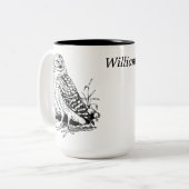 Persoonlijke uil tweekleurige koffiemok (Voorkant links)