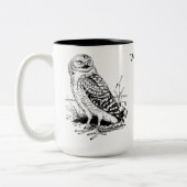 Persoonlijke uil tweekleurige koffiemok (Links)