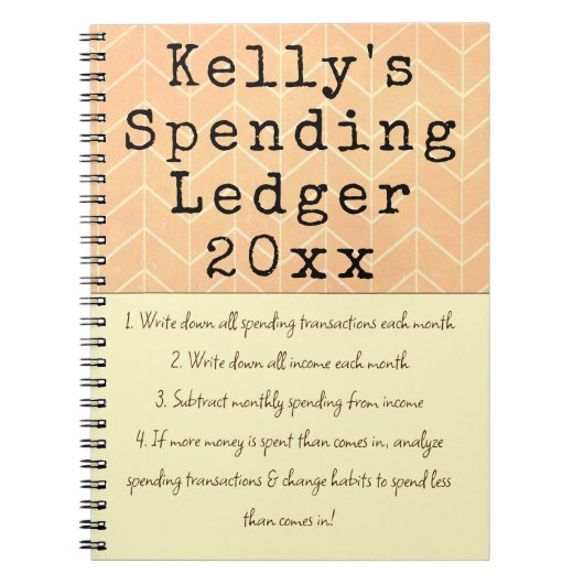 Persoonlijke uitgaven Ledger Yarly Bookeping Notitieboek (Voorkant)