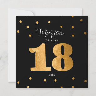 persoonlijke uitnodiging 18 jaar verjaardag zwart
