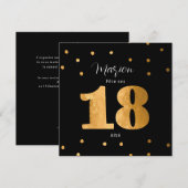 persoonlijke uitnodiging 18 jaar zwart-witverjaard (Voorkant / Achterkant)