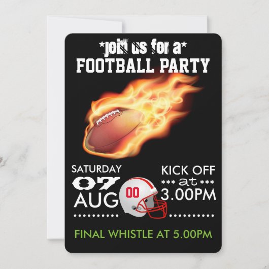 Persoonlijke uitnodiging American Football-feestje (Voorkant)
