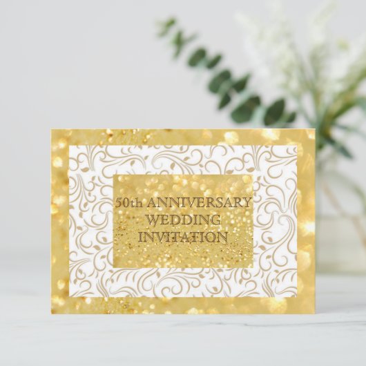 Persoonlijke uitnodiging voor 50ste trouwdag (Staand voorkant)