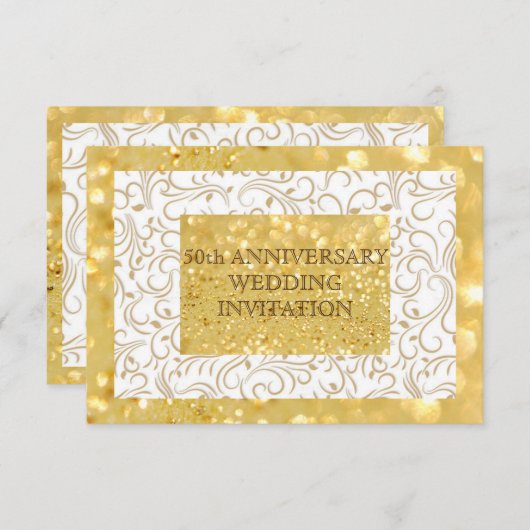 Persoonlijke uitnodiging voor 50ste trouwdag (Voorkant / Achterkant)