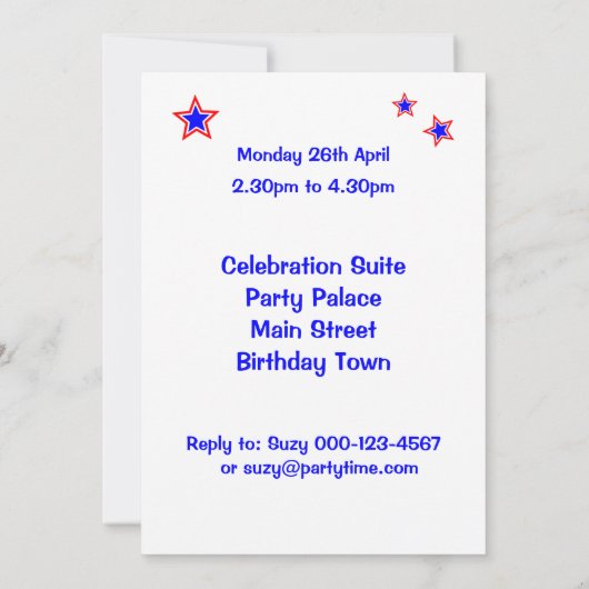 Persoonlijke uitnodiging voor 6e verjaardagsfeestj (Achterkant)