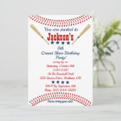 Persoonlijke uitnodiging voor Baseball Baseball (Staand voorkant)
