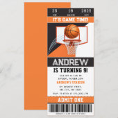 Persoonlijke uitnodiging voor basketbal ticket ver (Voorkant / Achterkant)
