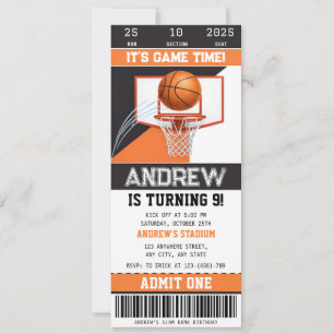 Persoonlijke uitnodiging voor basketbal ticket ver