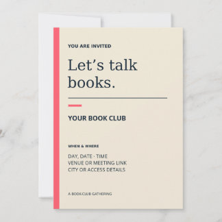Persoonlijke uitnodiging voor boekclubbijeenkomst