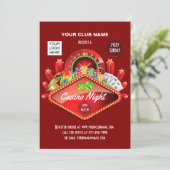 Persoonlijke uitnodiging voor Club Casino Night Pa (Staand voorkant)