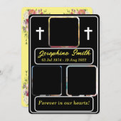 Persoonlijke uitnodiging voor de begrafenis met 3  (Voorkant / Achterkant)