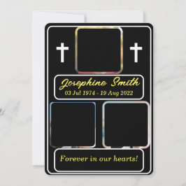 Persoonlijke uitnodiging voor de begrafenis met 3 