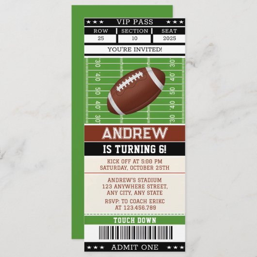 Persoonlijke uitnodiging voor de verjaardagskaart  (Voorkant / Achterkant)